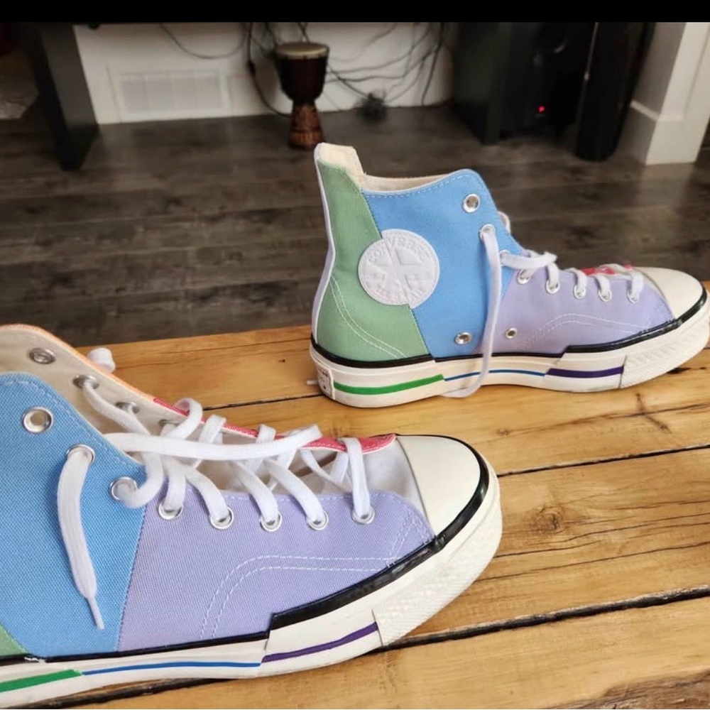 Converse Kids High-Top Sneakers in Blue, Green, and Purple